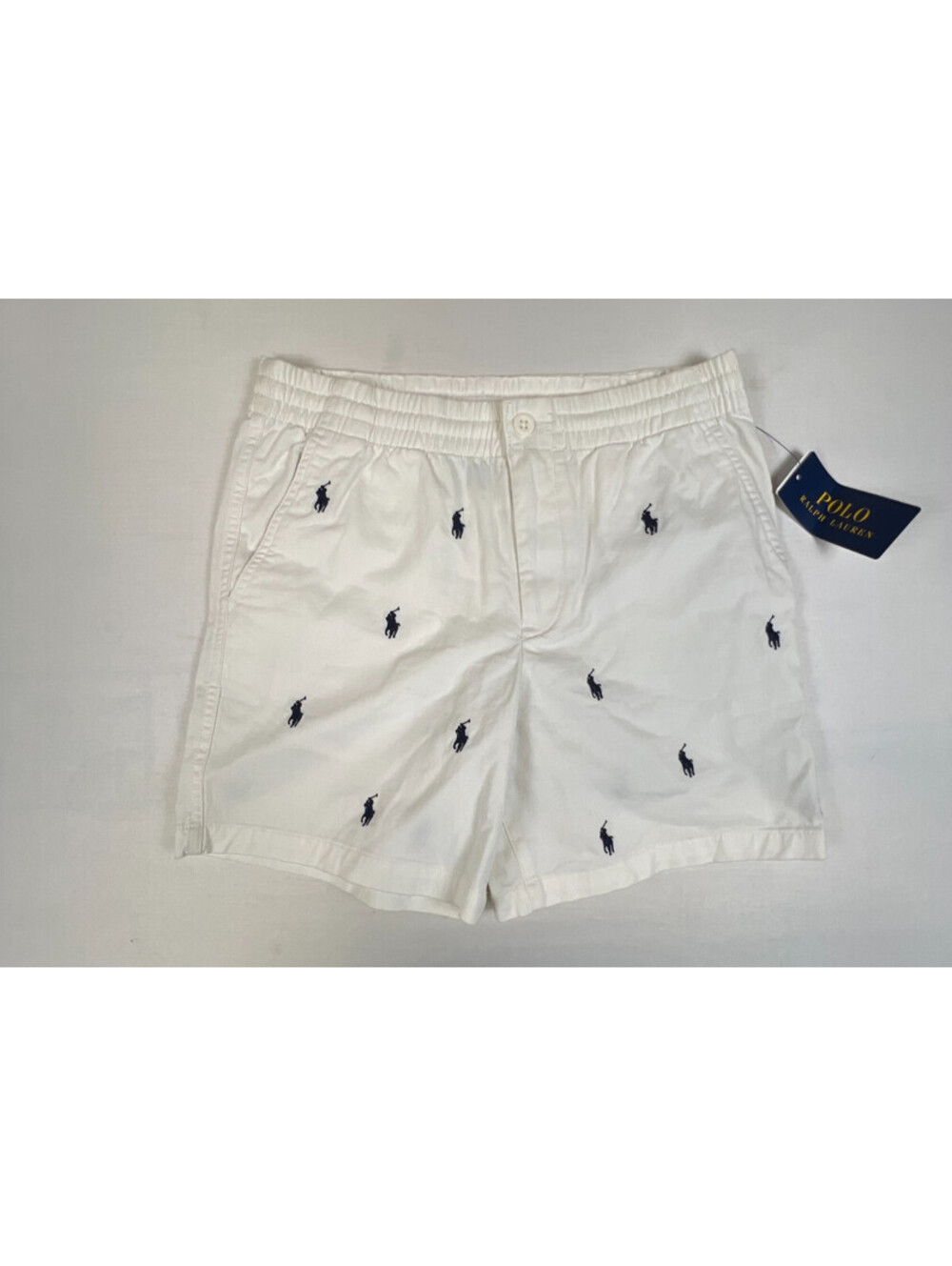Polo Ralph Lauren Girls 14 White All-Over Pony Embroidered Shorts NWT